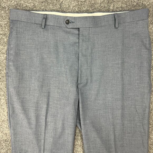 Daniel Cremieux Pants Mens 40 Shark Blue Straight Leg Stretch Flat Front Dress - Picture 3 of 11